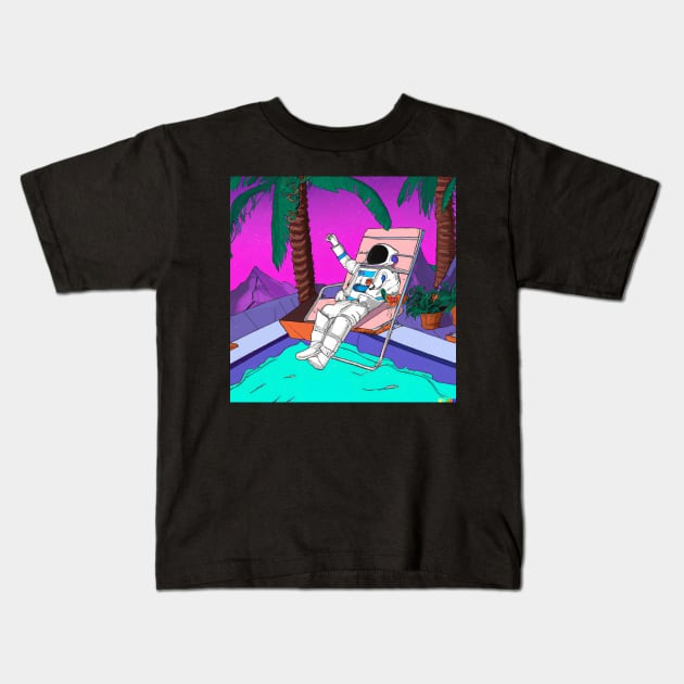 chilling in space Kids T-Shirt by Siddharth k 